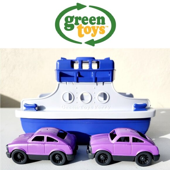 NEW Green Toys Ferry Boat Bath Tub Toys Water Toy with Cars Purple White Toy NEW - Picture 1 of 8